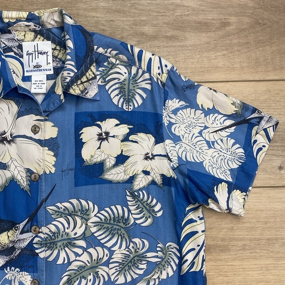Guy Harvey Silk Hawaiian Shirt‎ - Picture 3 of 16